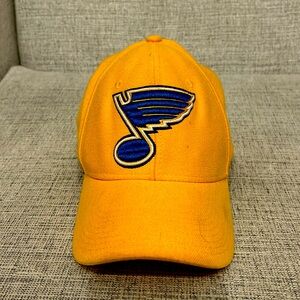 St Louis Blues Fitted Ball Cap - S/M Size - Yellow - Addidas Brand